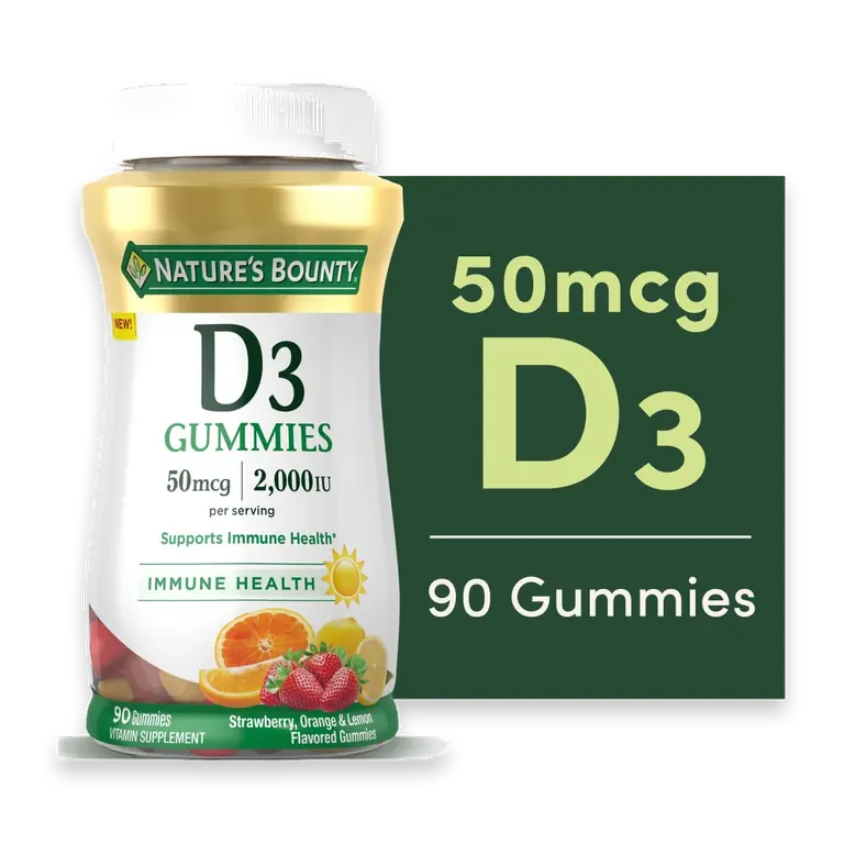 Vitamin D3 Bone & Immune Support Gummies, 50 mcg