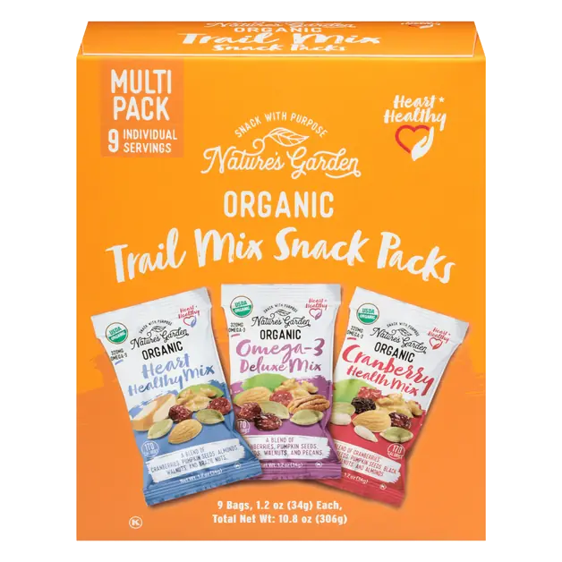 Organic Trail Mix Snack Packs - 9 ct