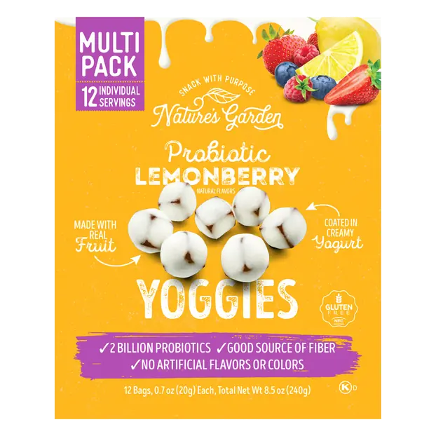 Yoggies Probiotic Lemonberry Yogurt Covered Fruit - 12 ct