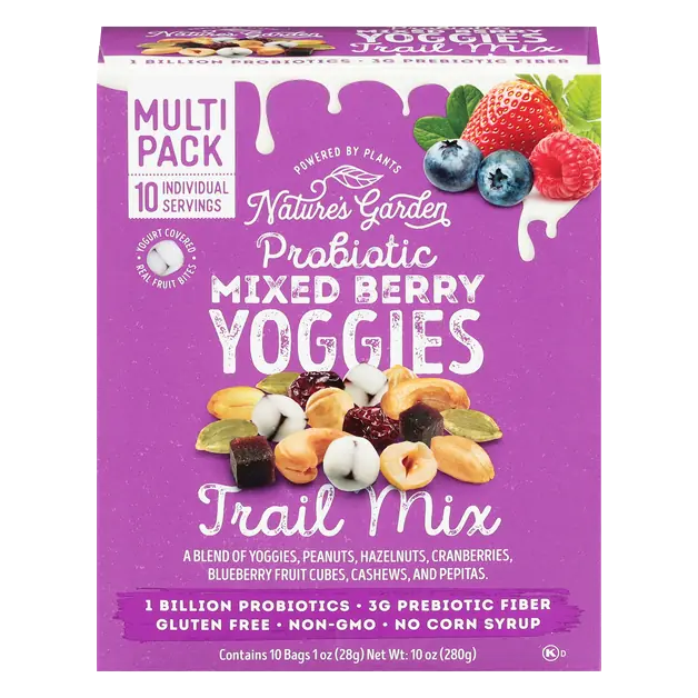 Yoggies Probiotic Mixed Berry Trail Mix - 10 ct