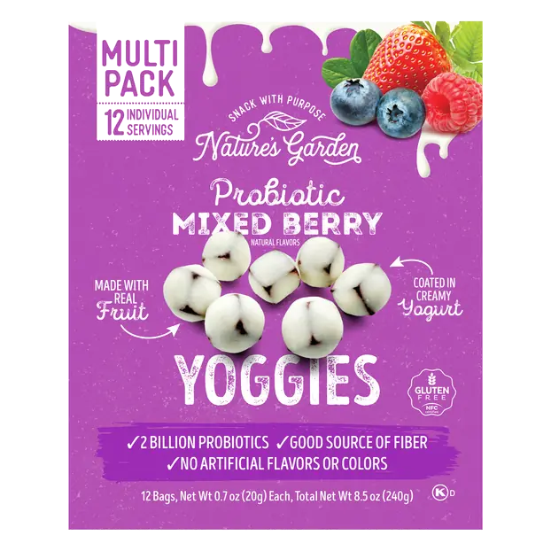 Yoggies Probiotic Mixed Berry Yogurt Covered Fruit - 12 ct