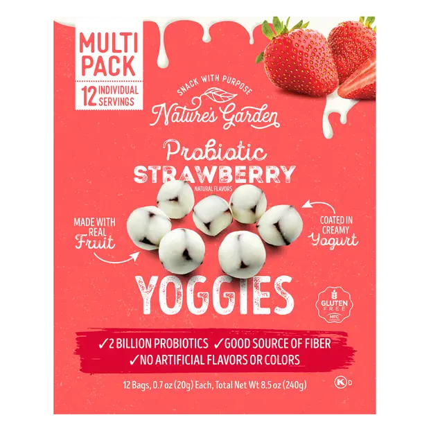 Yoggies Probiotic Strawberry Yogurt Covered Fruit - 12 ct