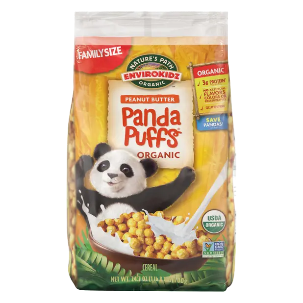 EnviroKidz Organic Panda Puffs Peanut Butter Cereal Bag