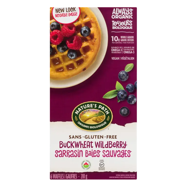 Frozen Organic Waffles Buckwheat Wildberry 210 g