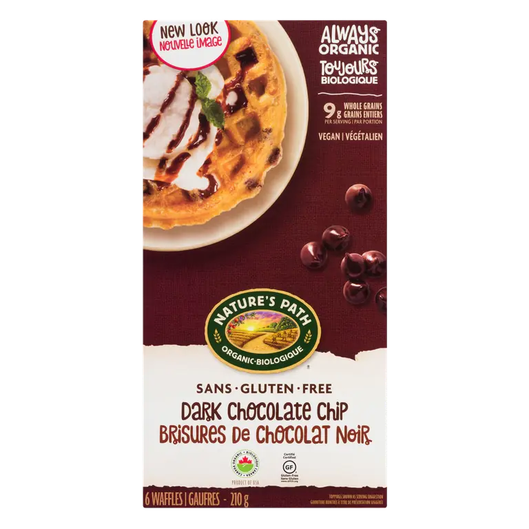 Gluten-Free Frozen Waffles Dark Chocolate Chip 210 g