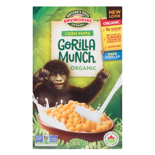 Organic Cereal Gorilla Munch Corn Puffs 284 g