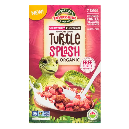 Organic Cereal Turtle Splash Strawberry Chocolate 284 g