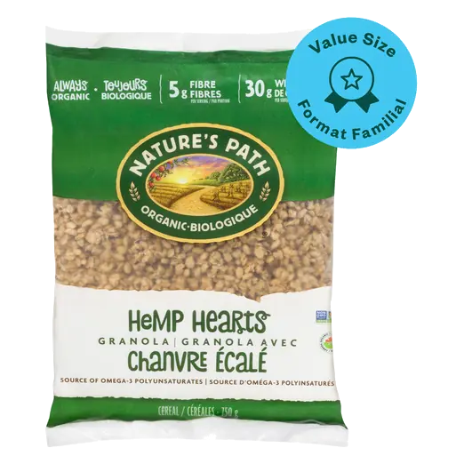 Organic Cereals Granola Hemp Hearts Value Size 750 g