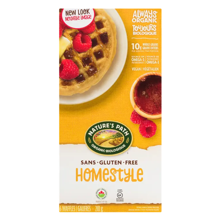 Organic Gluten-Free Frozen Waffles Homestyle 210 g