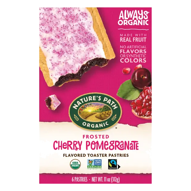 Organic Frosted Cherry Pomegranate Toaster Pastries - 6 ct