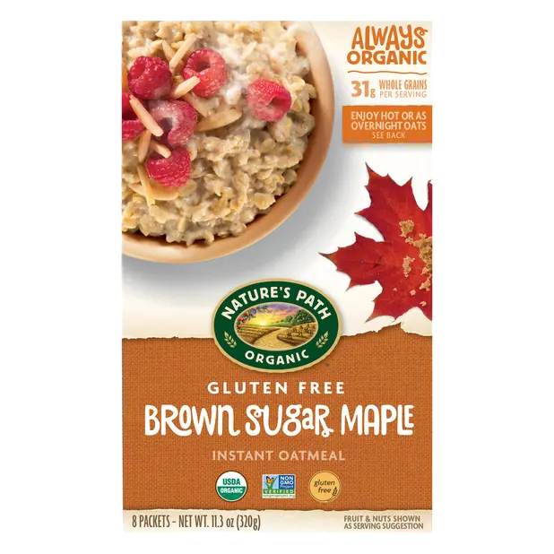 Organic Gluten Free Brown Sugar Maple Instant Oatmeal - 8 ct
