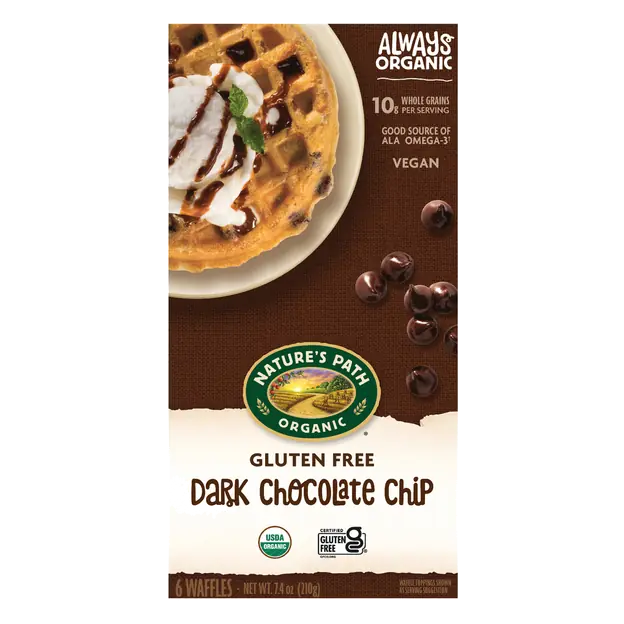 Organic Gluten Free Vegan Dark Chocolate Chip Waffle - 6 ct