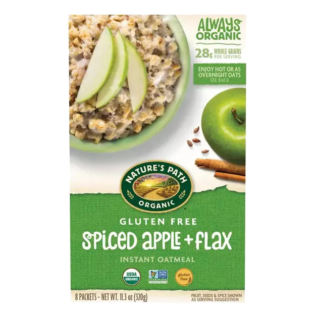 Instant Oatmeal, Gluten Free, Spiced Apple + Flax