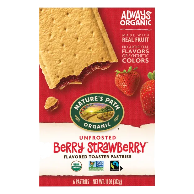 Organic Unfrosted Berry Strawberry Toaster Pastries - 6 ct