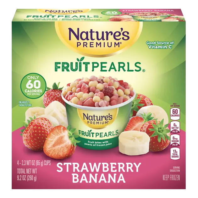 Strawberry Banana Fruit Bites with Pearls of Frozen Juice