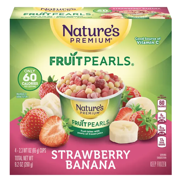 Strawberry Banana Fruit Pearls - 4 ct Frozen