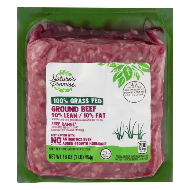 100% Grass-fed 90% Lean 10% Fat Ground Beef