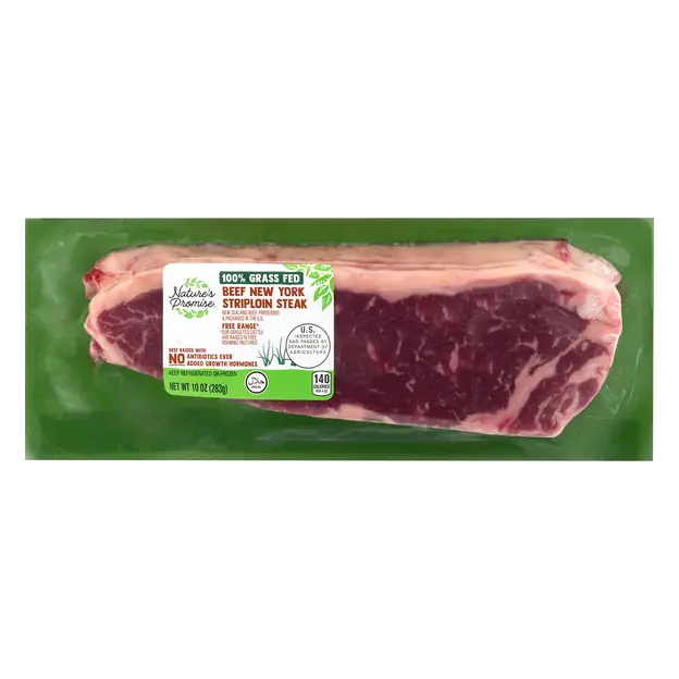 100% Grass-fed Beef New York Strip Loin Steak Fresh