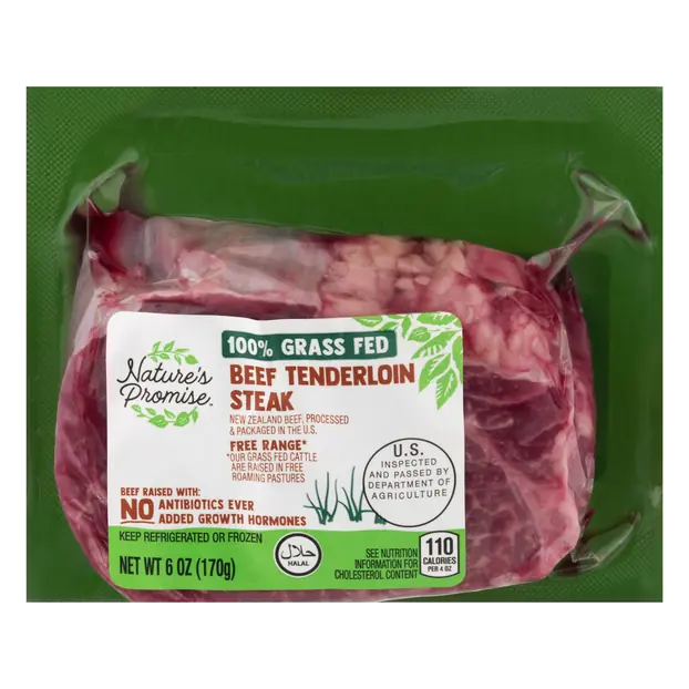 100% Grass-fed Beef Tenderloin Steak Fresh