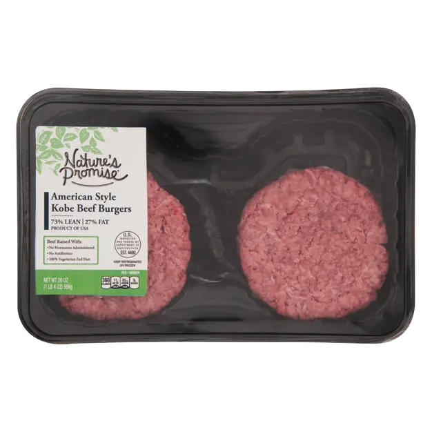 73% Lean 27% Fat American Style Kobe Beef Burgers - 4 ct