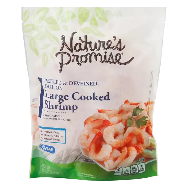 Cooked Peeled & Deveined Tail-On Large Shrimp Frozen