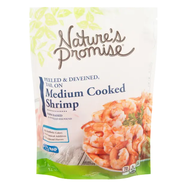 Cooked Peeled & Deveined Tail On Medium Shrimp Frozen