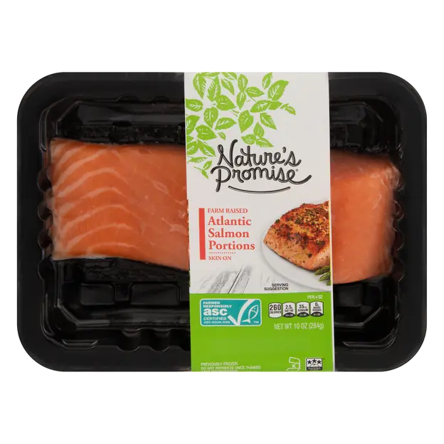 Farm Raised Skin-On Atlantic Salmon Portions Prev. Frozen