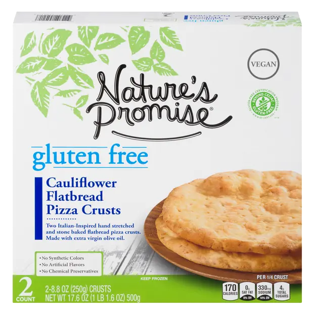 Gluten Free Cauliflower Flatbread Pizza Crusts - 2 ct