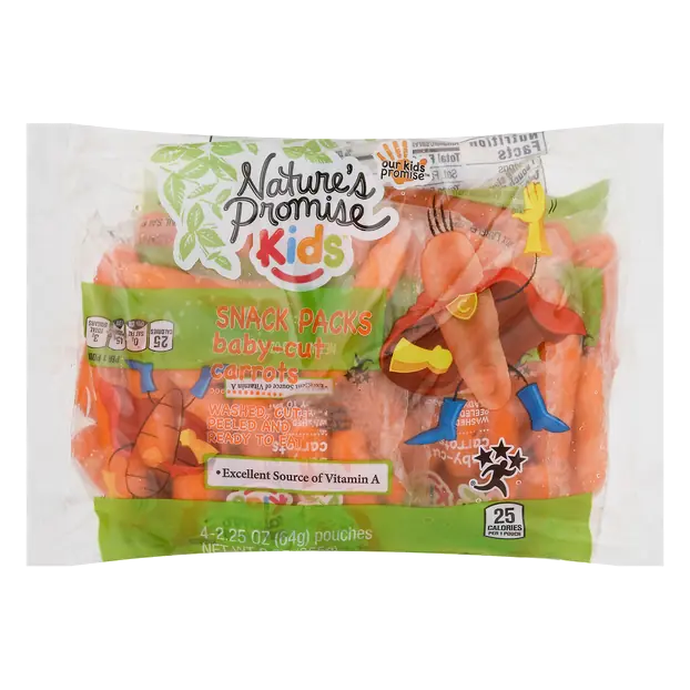 Kids Baby-Cut Carrots Snack Packs - 4 ct