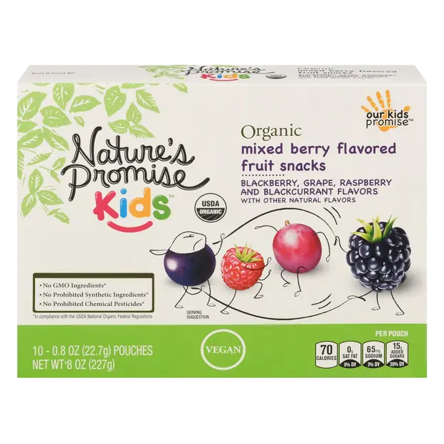 Kids Organic Mixed Berry Flavored Fruit Snacks - 10 ct