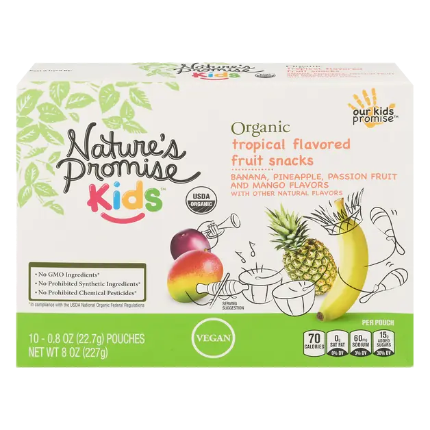 Kids Organic Tropical Flavored Fruit Snacks - 10 ct