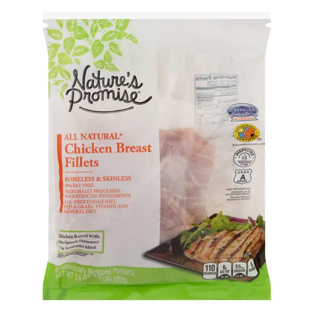 Natural Boneless Skinless Chicken Breast Fillets - 6 ct