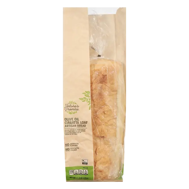 Olive Oil Ciabatta Artisan Bread Loaf Unsliced