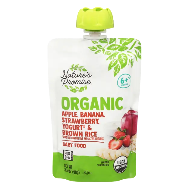 Organic 2 Baby Food Apple Banana Strawberry Yogurt Rice