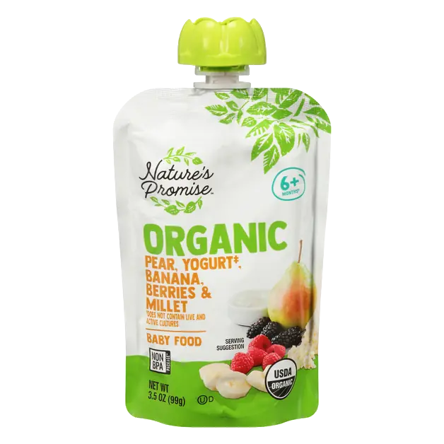 Organic 2 Baby Food Pear Yogurt Banana Berries & Millet