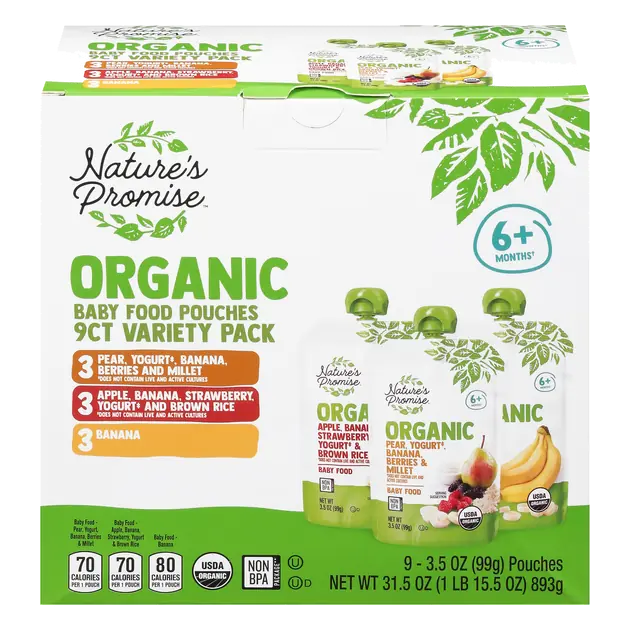 Organic 2 Baby Food Variety Pack - 9 ct