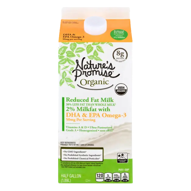 Organic 2% Reduced Fat Milk with DHA & EPA Omega-3