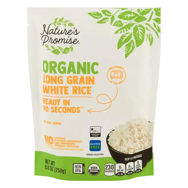 Organic 90 Second Microwave Long Grain White Rice