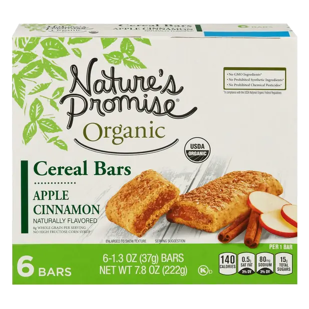 Organic Apple Cinnamon Cereal Bars - 6 ct