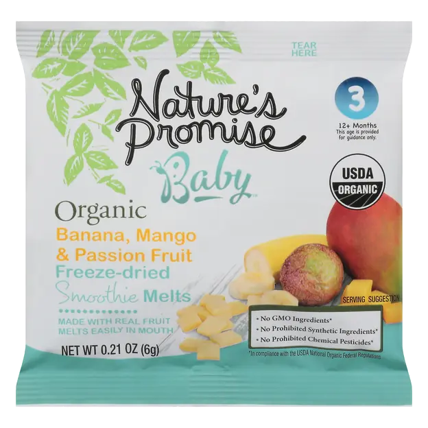 Organic Baby 3 Banana Mango & Passionfruit Smoothie Melts