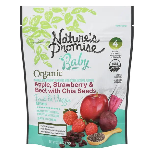 Organic Baby 4 Apple Strawberry & Beet Fruit Veggie Bites