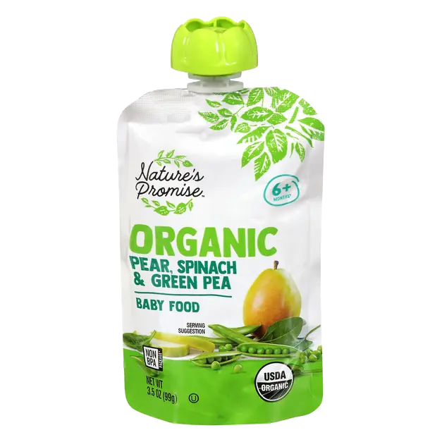 Organic Baby Food Pear Spinach & Green Pea