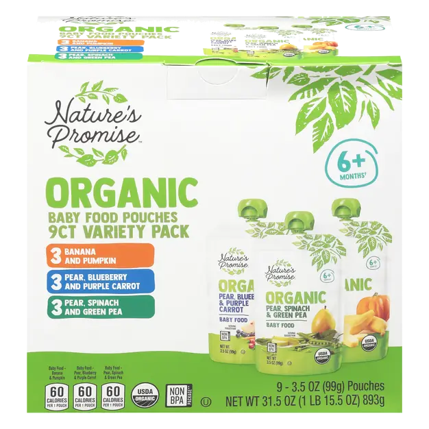 Organic Baby Food Variety Pack - 9 ct