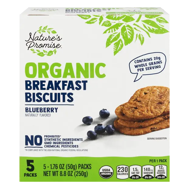 Organic Blueberry Breakfast Bars Biscuits - 5 ct