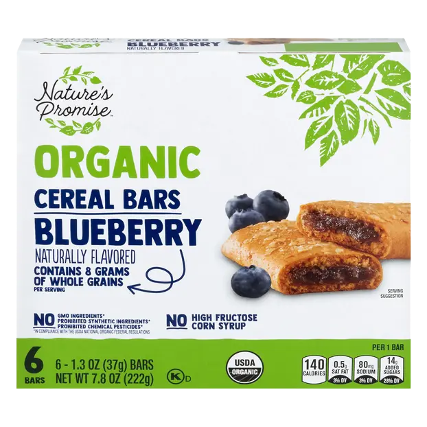 Organic Blueberry Cereal Bars - 6 ct