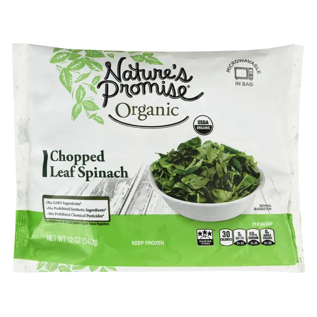 Organic Chopped Leaf Spinach Frozen