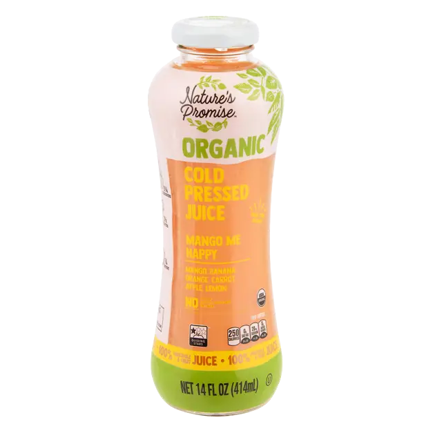Organic Cold Pressed Mango Me Happy Juice Refrigerated