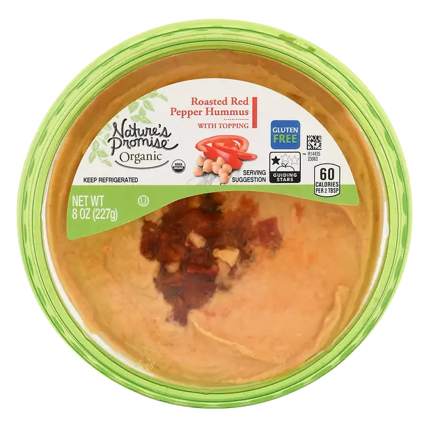 Organic Gluten Free Roasted Red Pepper Hummus w/Topping