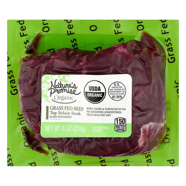 Organic Grass-fed Beef Sirloin Steak Fresh