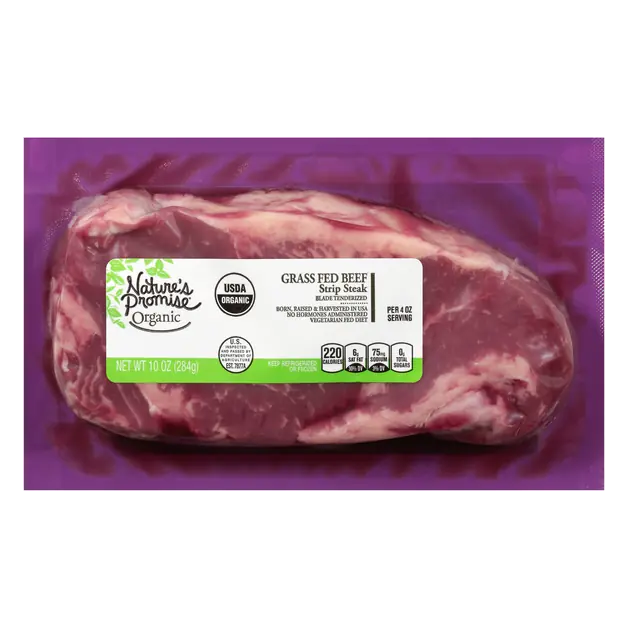 Organic Grass-fed Beef Strip Steak Fresh